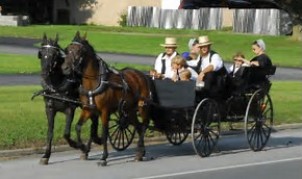 A buggy carrying Pennsylvania Dutch